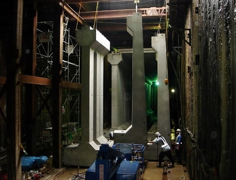 日比谷共同溝工事_吊り下し