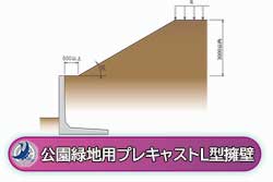 公園緑地用プレキャストL型擁壁